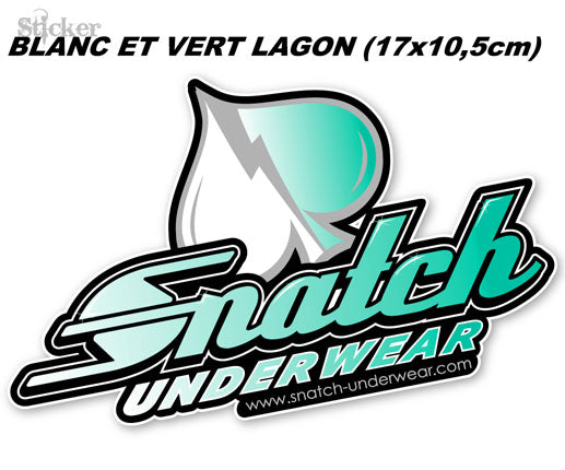 Sticker SNATCH Underwear Pique BLANC & VERT LAGON