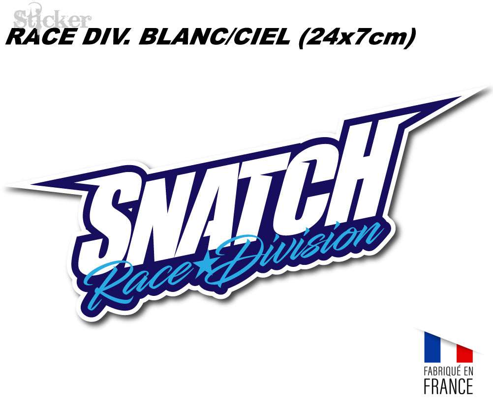 Sticker SNATCH Race Div. BLANC NAVY BLEU